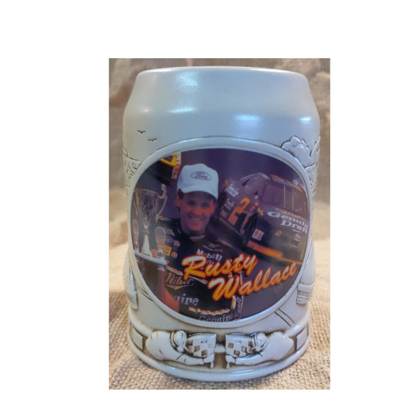 1995 Rusty wallace beer stein by Dram Tree Fine Collectibles Authentic - Picture 1 of 8
